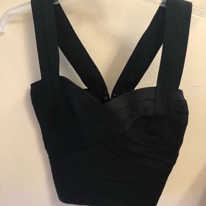 AQUA black crop top. Barely worn, good condition.